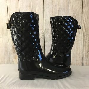 Black Quilted Hunter Boots